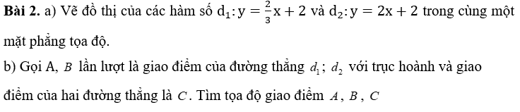 PHIẾU HỌC TẬP 1                    BÀI 4. ĐỒ THỊ CỦA HÀM SỐ BẬC NHẤT Y = AX + B (A Bài 1. Vẽ đồ thị của các hàm số sau:a) ;                           b) ;                    c) .........................................................................................................................................................................................................................................................................................................................................................................................................................................................................................................................................................................................................................................................................................................................................................................................................................................................................................................................................................................................................................................................................................................................................Bài 4. Cho đường thẳng (d) : a) Vẽ đường thẳng (d) trong mặt phẳng tọa độ .b) Tìm hệ số góc của đường thẳng (d).....................................................................................................................................................................................................................................................................................................................................................................................................................................................................................................................................................................PHIẾU HỌC TẬP 2