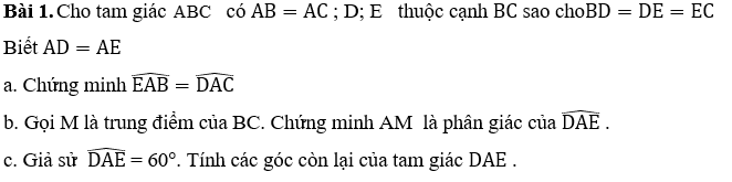 PHIẾU HỌC TẬP 1BÀI 13. HAI TAM GIÁC BẰNG NHAU. TRƯỜNG HỢP BẰNG NHAU THỨ NHẤT CỦA TAM GIÁCBài 1. Cho hình vuông  như hình vẽ, tìm trong hình những tam giác nào bằng nhau...................................................................................................................................................................................................................................................................................Bài 2. Tìm các tam giác bằng nhau trên hình dưới đây............................................................................................................................................................................................................................................................................................................................................................................................................................Bài 3. Cho hình vẽa) Chứng minhb) Chứng minh  và suy ra AB // DC.c) Chứng minh AD // BC.....................................................................................................................................................................................................................................................................................................................................................................................................................................................................................................................................................................PHIẾU HỌC TẬP 2