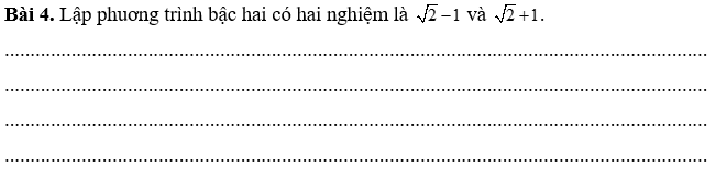 PHIẾU HỌC TẬP 1                                         BÀI 3. ĐỊNH LÍ VIÈTEPHIẾU HỌC TẬP 2