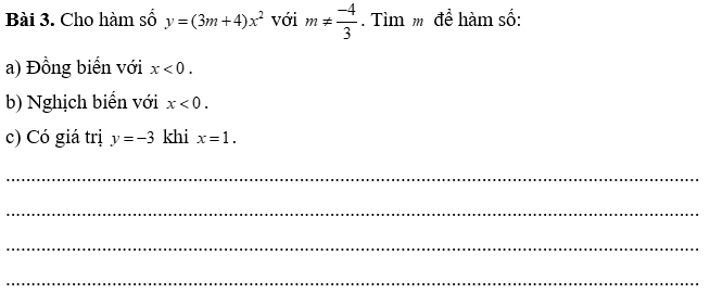 PHIẾU HỌC TẬP 1                                  BÀI 1. HÀM SỐ VÀ ĐỒ THỊ HÀM SỐ Y = PHIẾU HỌC TẬP 2