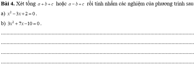 PHIẾU HỌC TẬP 1                                BÀI 20. ĐỊNH LÍ VIÈTE VÀ ỨNG DỤNGPHIẾU HỌC TẬP 2