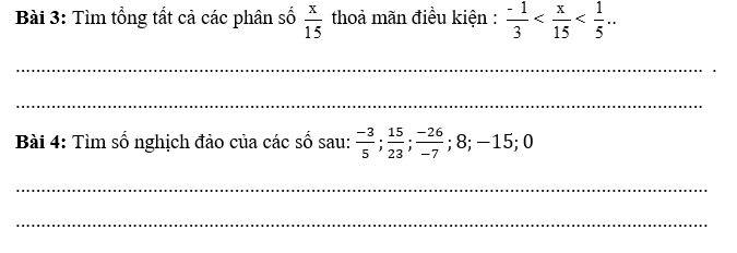 PHIẾU HỌC TẬP 1BÀI TẬP CUỐI CHƯƠNG VI Bài 1: Thực hiện phép tính                                 ........................................................................................................................................ ........................................................................................................................................................................................................................................................................................................................................................................................................................Bài 2: Một công nhân có thể hoàn thành một công việc trong 7 giờ, một công nhân khác làm xong công việc ấy trong 10 giờ. HỏiTrong một giờ mỗi công nhân làm được mấy phần công việc?Trong một giờ cả hai công nhân làm được mấy phần công việc?Trong một giờ người nào làm được nhiều hơn và nhiều hơn bao nhiêu? ........................................................................................................................................ ................................................................................................................................................................................................................................................................................................................................................................................................................................................................................................................................................................PHIẾU HỌC TẬP 2