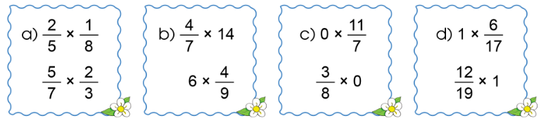 PHIẾU HỌC TẬP 1BÀI 63: PHÉP NHÂN PHÂN SỐ1. Tính rồi rút gọn các phân số sau?a,  x                 b,  x                 c,   x                d,  x ......................................................................................................................................................................................................................................................................................................................................................................................................................….2. Tính?......................................................................................................................................................................................................................................................................................................................................................................................................................…..........................................................................................................................................3. Chỉ ra phép tính có kết quả sai và sửa lại cho đúng?.................................................................................................................................................................................................................................................................................................................................................................................................................................................................................................................................................................…PHIẾU HỌC TẬP 2