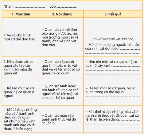 BÀI 21: THỰC HÀNH QUAN SÁT SINH VẬT (2 TIẾT) 