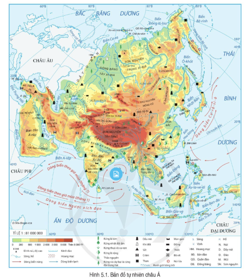 BÀI 5. VỊ TRÍ ĐỊA LÍ, PHẠM VI VÀ ĐẶC ĐIỂM TỰ NHIÊN CHÂU Á
