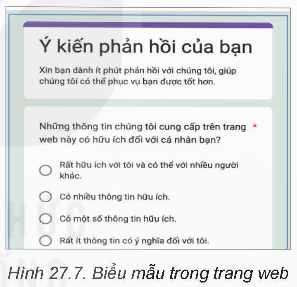 BÀI 27: BIỂU MẪU TRÊN TRANG WEB