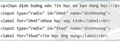 CHỦ ĐỀ F: GIẢI QUYẾT VẤN ĐỀ VỚI SỰ TRỢ GIÚP CỦA MÁY TÍNH BÀI F5: TẠO BIỂU MẪU TRONG TRANG WEB