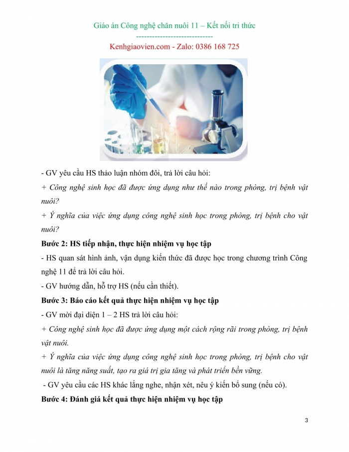 Giáo án kì 2 Công nghệ chăn nuôi 11 kết nối tri thức