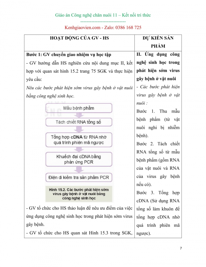 Giáo án kì 2 Công nghệ chăn nuôi 11 kết nối tri thức