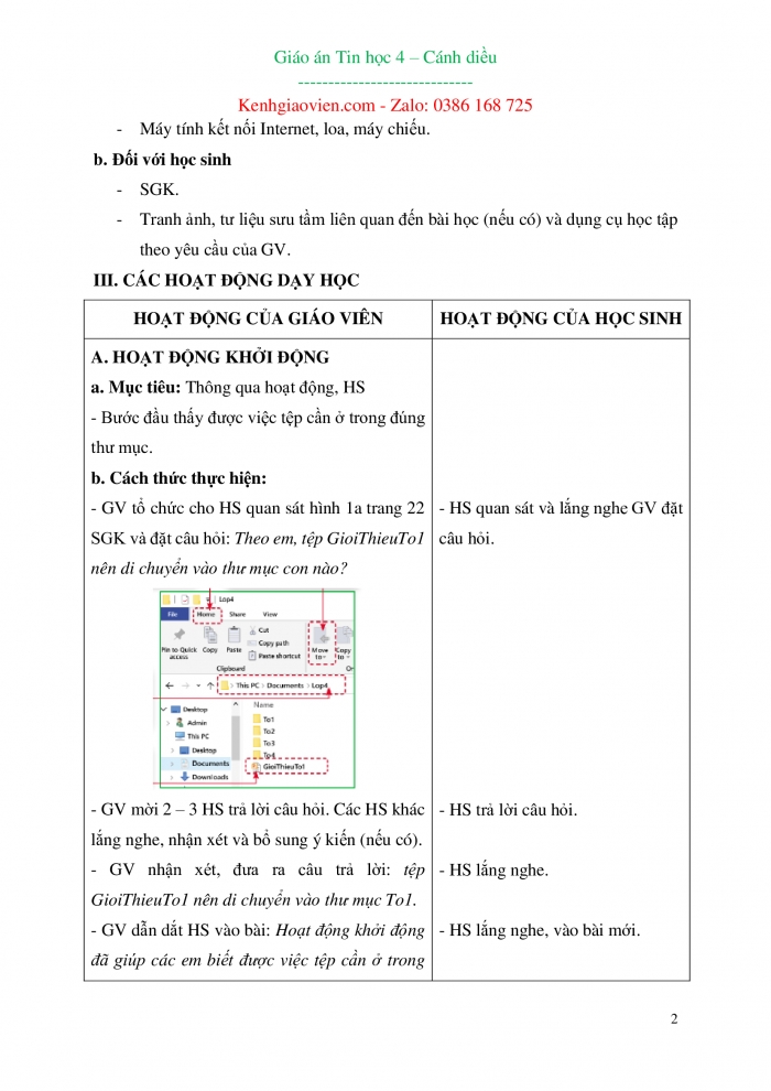 Giáo án kì 1 tin học 4 cánh diều