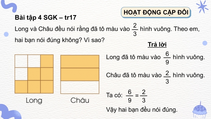 Giáo án điện tử Toán 4 cánh diều Bài 58: Tính chất cơ bản của phân số