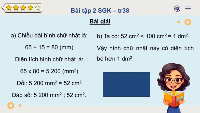 Giáo án điện tử Toán 4 cánh diều Bài 69: Mi-li-mét vuông