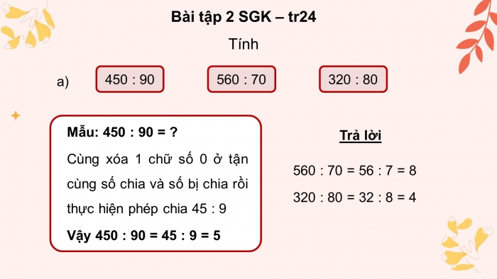 Giáo án điện tử Toán 4 kết nối Bài 44: Chia cho số có hai chữ số