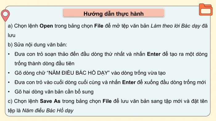 Giáo án điện tử Tin học 4 cánh diều Chủ đề E2 Bài 3: Thực hành mở tệp, soạn thảo và lưu tệp văn bản