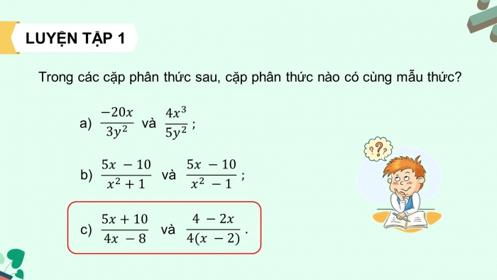 Giáo án điện tử Toán 8 kết nối Bài 21: Phân thức đại số