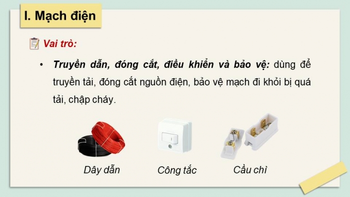 Giáo án điện tử Công nghệ 8 kết nối Bài 14: Khái quát về mạch điện