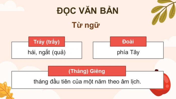 Giáo án điện tử Tiếng Việt 4 kết nối Bài 4 Đọc: Quả ngọt cuối mùa