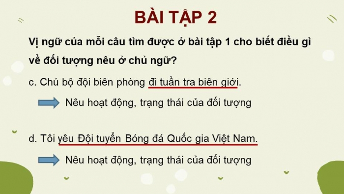 Giáo án điện tử Tiếng Việt 4 kết nối Bài 7 Luyện từ và câu: Luyện tập về vị ngữ