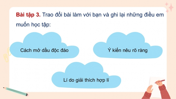 Giáo án điện tử Tiếng Việt 4 kết nối Bài 13 Viết: Trả bài viết đoạn văn nêu ý kiến