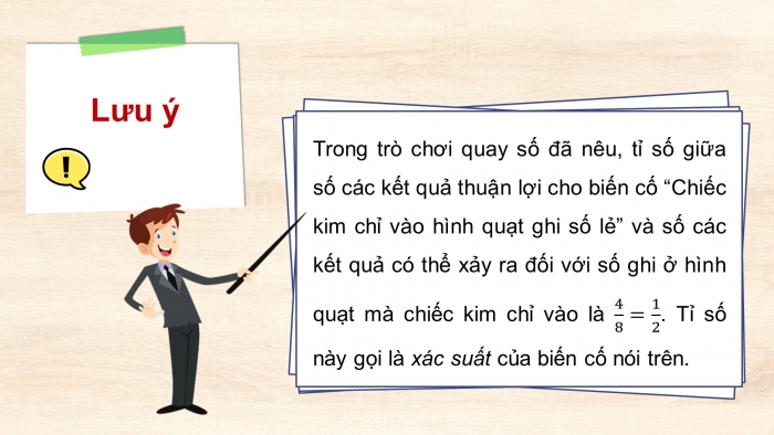 Giáo án điện tử Toán 8 cánh diều Chương 6 Bài 4: Xác suất của biến cố ngẫu nhiên trong một số trò chơi đơn giản