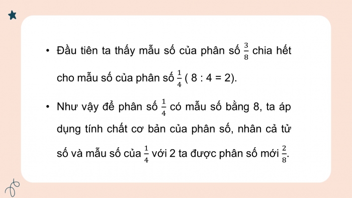 Giáo án điện tử Toán 4 kết nối Bài 57: Quy đồng mẫu số các phân số