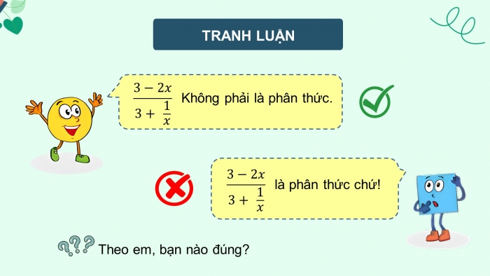 Giáo án điện tử Toán 8 kết nối Bài 21: Phân thức đại số