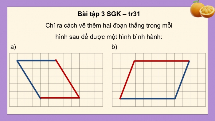 Giáo án điện tử Toán 4 cánh diều Bài 65: Hình bình hành