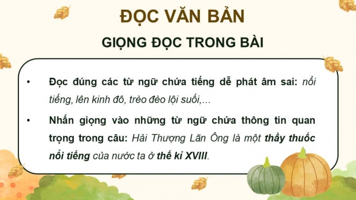 Giáo án điện tử Tiếng Việt 4 kết nối Bài 1 Đọc: Hải Thượng Lãn Ông