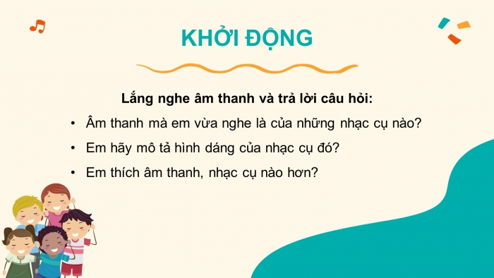 Giáo án điện tử Âm nhạc 4 chân trời CĐ6 Tiết 2: Nhạc cụ: Nhạc cụ tiết tấu và giai điệu