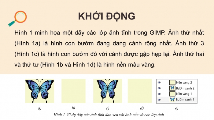 Giáo án điện tử Tin học ứng dụng 11 cánh diều Chủ đề E(ICT) Bài 3: Tạo ảnh động trong GIMP