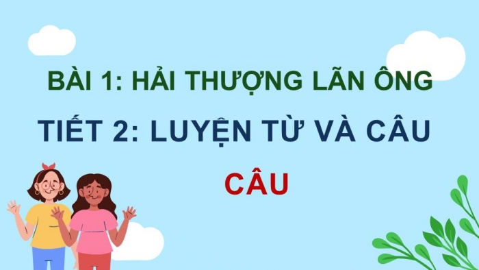 Giáo án điện tử Tiếng Việt 4 kết nối Bài 1 Luyện từ và câu: Câu