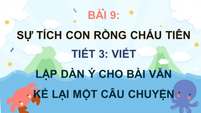 Giáo án điện tử Tiếng Việt 4 kết nối Bài 9 Viết: Lập dàn ý cho bài văn kể lại một câu chuyện