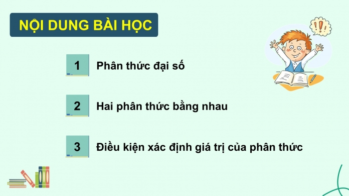 Giáo án điện tử Toán 8 kết nối Bài 21: Phân thức đại số