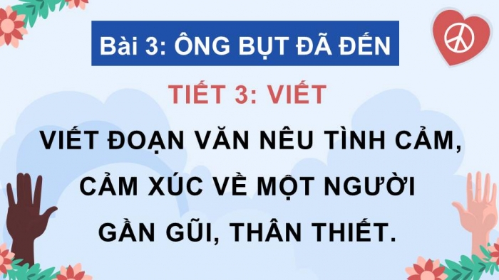 Giáo án điện tử Tiếng Việt 4 kết nối Bài 3 Viết: Viết đoạn văn nêu tình cảm, cảm xúc về một người gần gũi, thân thiết