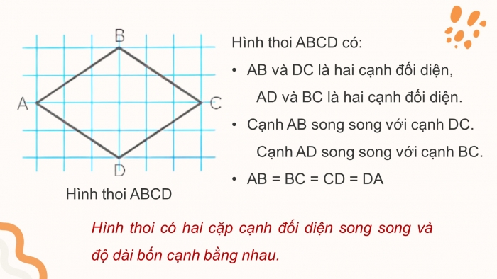 Giáo án điện tử Toán 4 chân trời Bài 55: Hình thoi