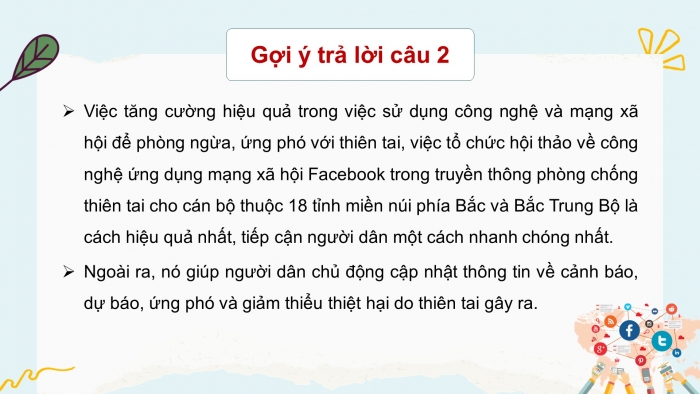 Giáo án điện tử HĐTN 8 chân trời (bản 2) Chủ đề 6: Đề phòng thiên tai và giảm nhẹ rủi ro - Hoạt động 4