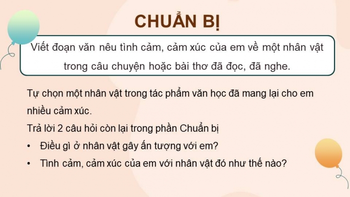 Giáo án điện tử Tiếng Việt 4 kết nối Bài 4 Viết: Tìm ý cho đoạn văn nêu tình cảm, cảm xúc về một nhân vật trong văn học