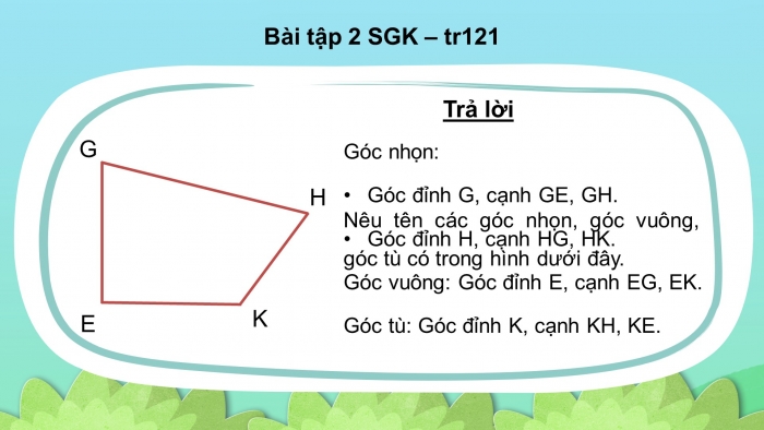 Giáo án điện tử Toán 4 kết nối Bài 35: Ôn tập hình học