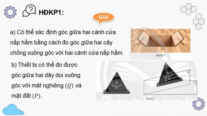 Giáo án điện tử Toán 11 chân trời Chương 8 Bài 3: Hai mặt phẳng vuông góc