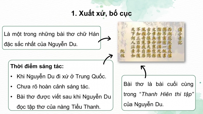 Giáo án điện tử Ngữ văn 11 chân trời Bài 7 Đọc 2: Độc “Tiểu Thanh kí”