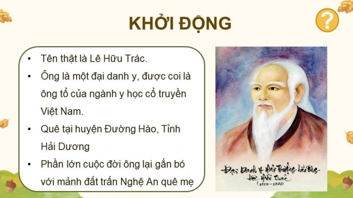 Giáo án điện tử Tiếng Việt 4 kết nối Bài 1 Đọc: Hải Thượng Lãn Ông