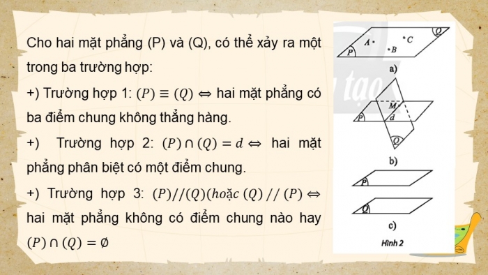 Giáo án điện tử Toán 11 chân trời Chương 4 Bài 4: Hai mặt phẳng song song