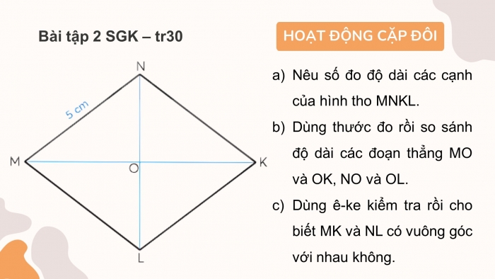 Giáo án điện tử Toán 4 chân trời Bài 55: Hình thoi