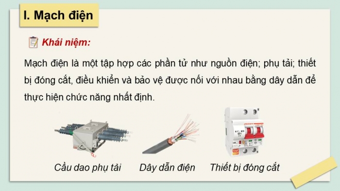 Giáo án điện tử Công nghệ 8 kết nối Bài 14: Khái quát về mạch điện