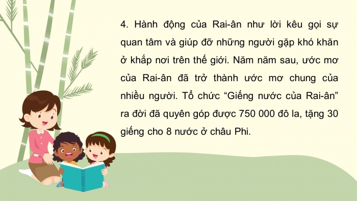 Giáo án điện tử Tiếng Việt 4 cánh diều Bài 11 Nói và nghe 1: Kể chuyện Giếng nước của Rai-ân