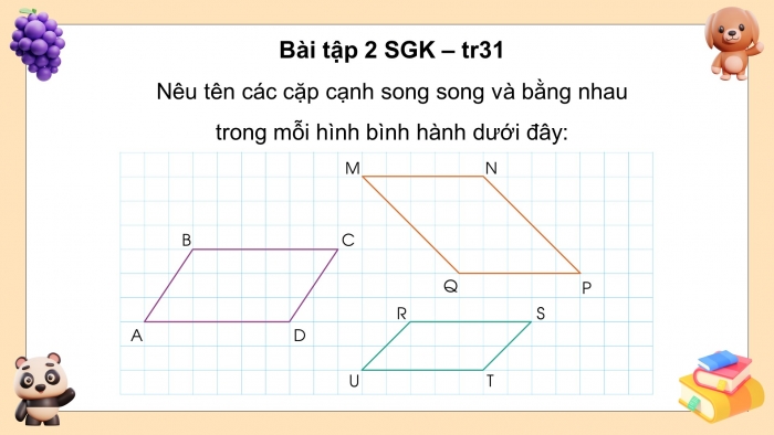 Giáo án điện tử Toán 4 cánh diều Bài 65: Hình bình hành