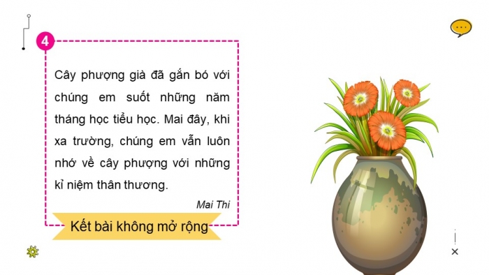 Giáo án điện tử Tiếng Việt 4 chân trời CĐ 5 Bài 6 Viết: Viết đoạn kết bài cho bài văn miêu tả cây cối