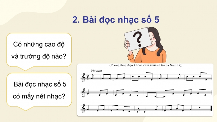 Giáo án điện tử Âm nhạc 8 cánh diều Bài 10 Tiết 1: Luyện đọc nhạc có tiết tấu đảo phách; Bài đọc nhạc số 5; Bài hoà tấu số 5