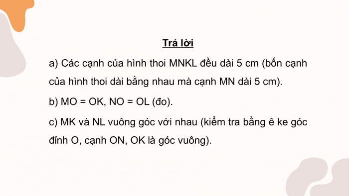 Giáo án điện tử Toán 4 chân trời Bài 55: Hình thoi