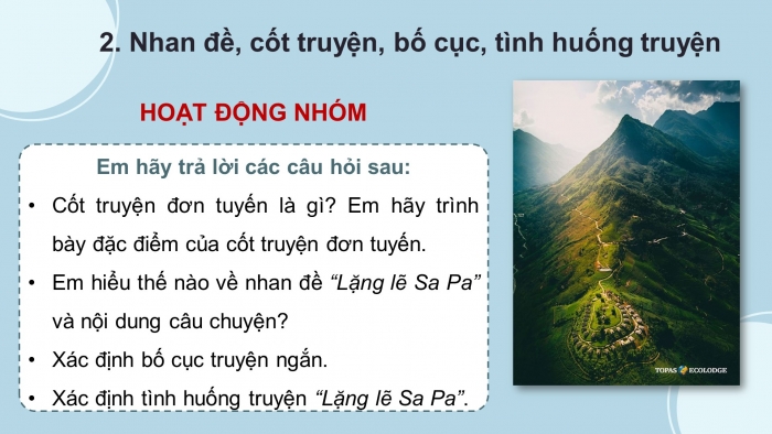 Giáo án điện tử Ngữ văn 8 kết nối Bài 6 : Lặng lẽ Sa Pa